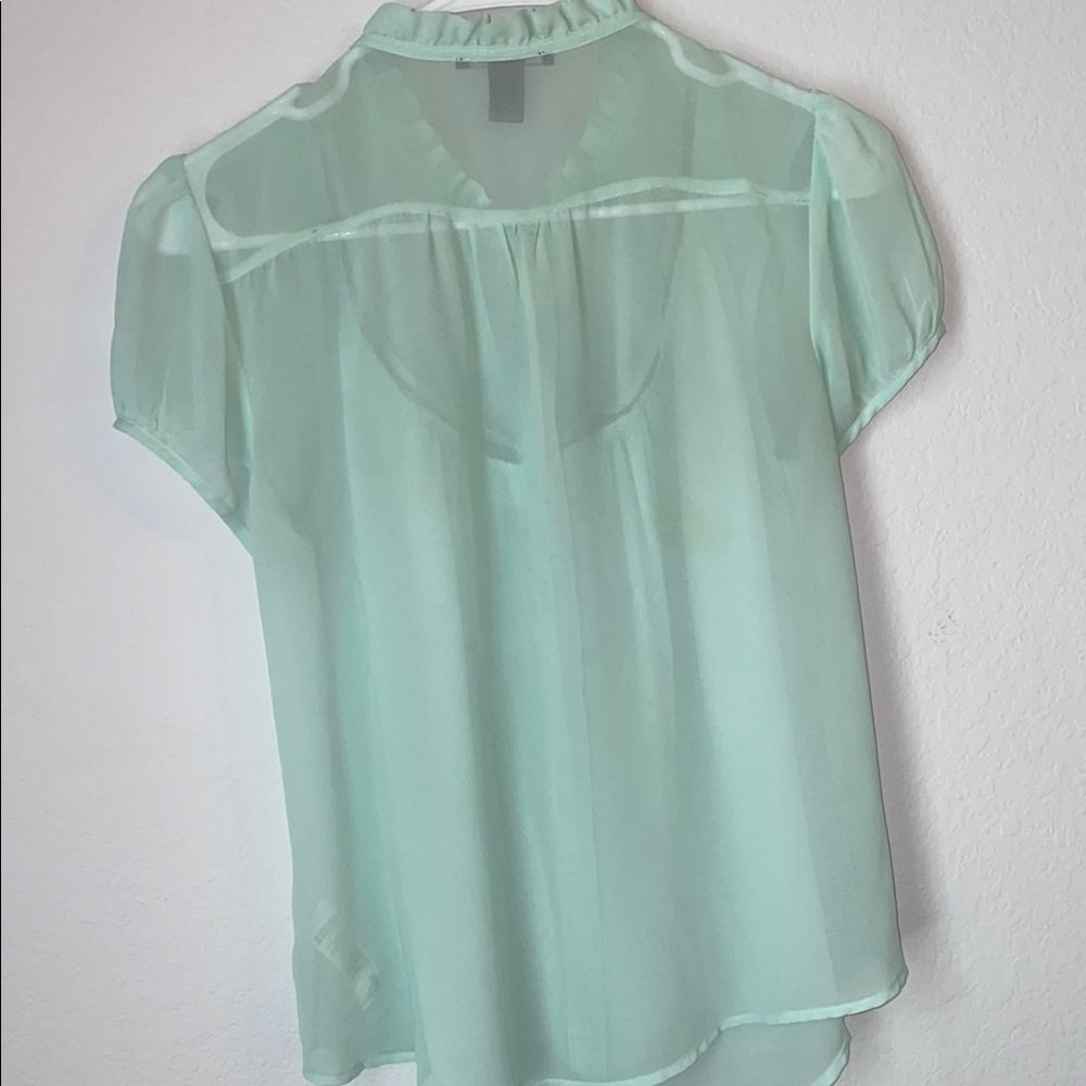 Forever 21 Light Green Ruffle Blouse - Picture 7 of 8